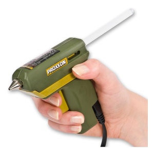 Pistol de lipit GlueGun HKP 220, verde, 40W, 200°C, duze interschimbabile, include 4 batoane si 3 duze, functional cu batoane de 7mm - Img 1