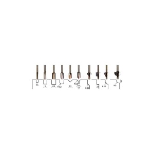 Set de 10 freze pentru profilat, ax 3.2mm, Proxxon 29020 - Img 5