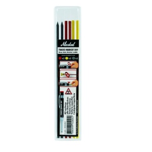 Pachet 6 mine mixt grafit/rosu/galben reumplere creion marcaje sudura Trades-Marker® Dry, Markal