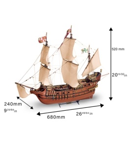 Navomodel Galeonul San Francisco II, scara 1:90 kit de model de nava din lemn - Artesania Latina - Img 3