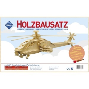 Pebaro 866/2, Kit constructie din lemn, elicopter de lupta, 86 piese
