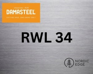 Otel inoxidabil pentru cutite, Damasteel RWL 34, 38x4 mm - Img 4