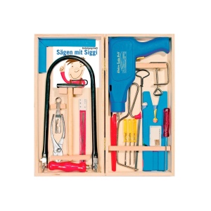Pebaro 455, Set traforaj in cutie de lemn + masina de gaurit + unelte - Img 1