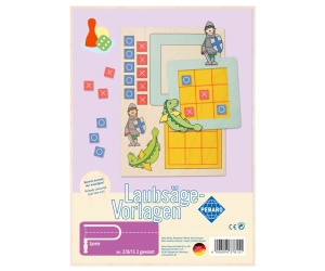 Sablon din lemn, "X si 0", pentru traforaj, dimensiunea A4, Pebaro