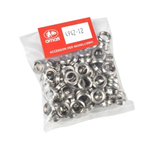 (Set 10) Hublou nichelat fara sticla pentru navomodele, 12mm, Amati - Img 3