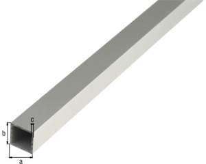 Țeavă aluminiu pătrată Alberts 40x40x2 mm, lungime 2m, eloxată - Img 2