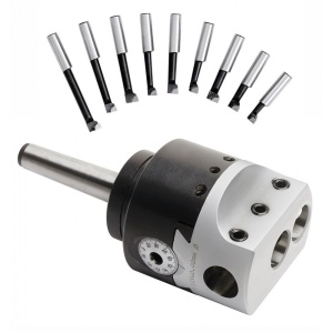Cap de alezat ˜ 75 mm MT2-M10 cu set de bare de alezat, WABECO - Img 1