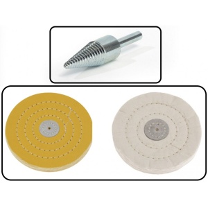Set Adaptor conic pentru fixarea discurilor de slefuire bijuterii/metale + Discuri Slefuire Bijuterii