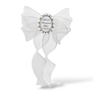 Brosa cu funda Organza cu perle rasfirate