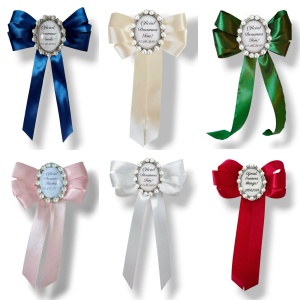Brosa argintie funda satin perle rasfirate - Img 3