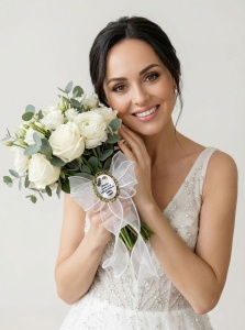 Brosa cu funda Organza cu desen sau poza - Img 2