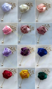 Set 5 buc. Flori de pus în piept / Cocarde Satin Mare