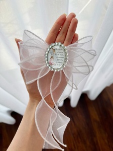 Brosa cu funda Organza cu perle cu desen sau poza - Img 3