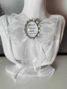 Brosa cu funda Organza cu perle rasfirate - Img 3