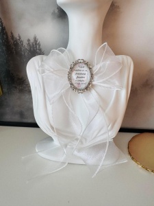 Brosa cu funda Organza cu desen sau poza - Img 3