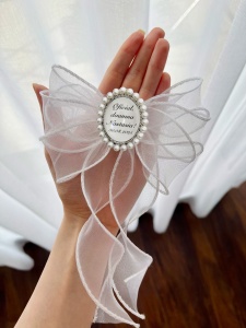 Brosa cu funda Organza cu perle - Img 3