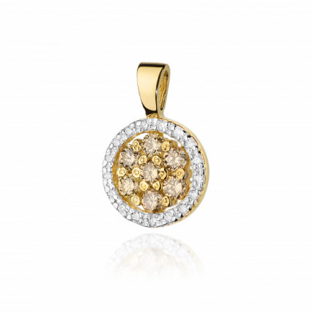 Pandantiv Aur 14 K cu Diamante Brune 0.35 ct