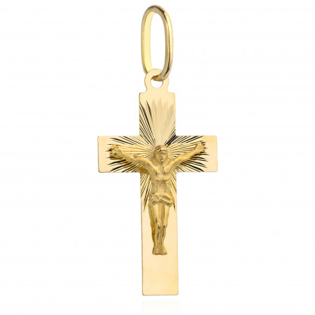 Pandantiv Cruce Aur 14k cu Iisus Hristos
