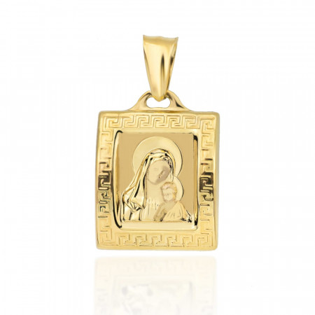 Medalion Aur 14k cu Maica Domnului si Iisus