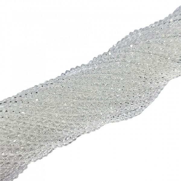 Cristale rondele fațetate de 4 mm - șirag aprox 130 bucăți - alb crystal transparent