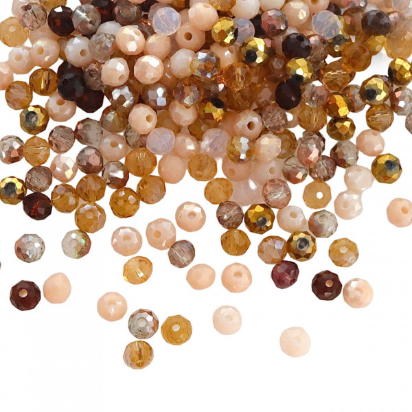 Mix cristale rondele 4mm multicolor chocolate ~ aprox 410 buc