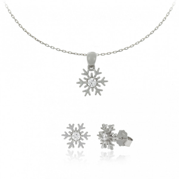 Set din Argint 925 - Winter Edition - Fulg de Zapada Clasic
