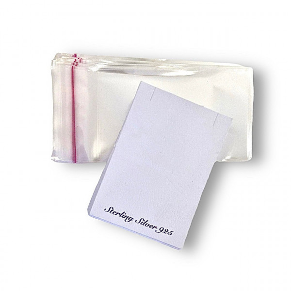 Set 100 ambalaje de colier carton + folie - Sterling Silver 925 - large size 6x9cm