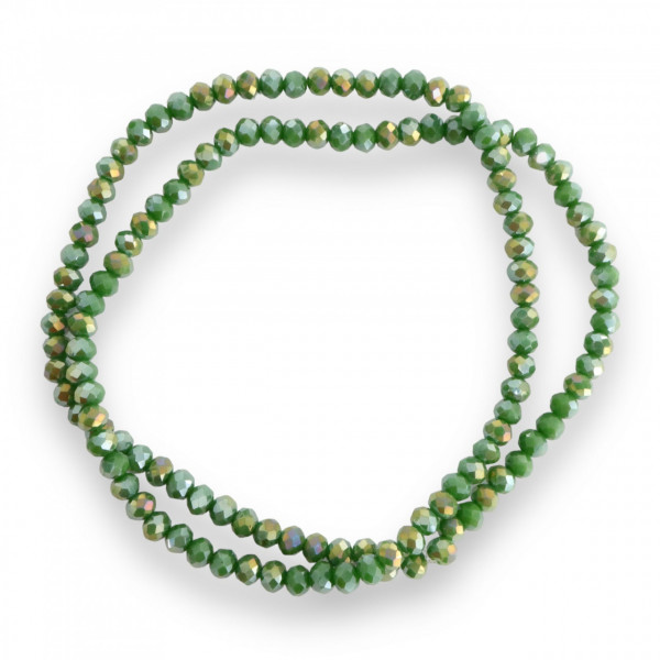 Șirag cristale 4 mm Verde Olive AB șirag Aprox 130 buc