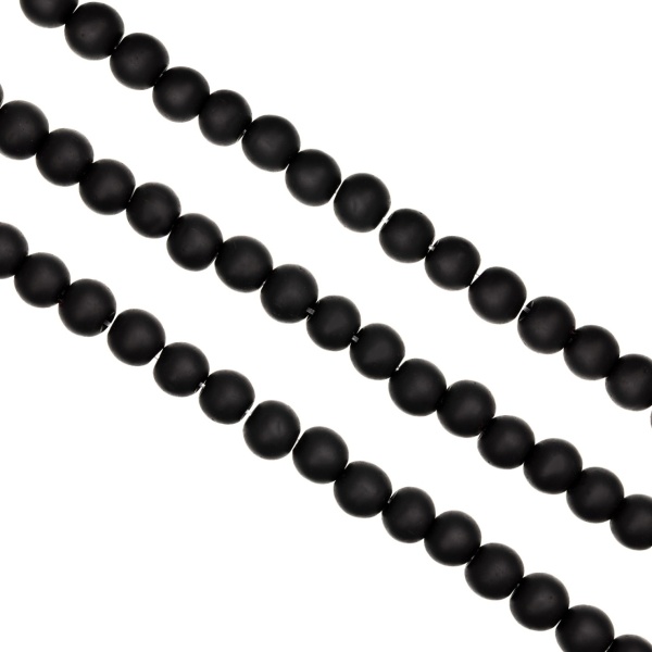 Sirag Onix negru rotund mat 6mm