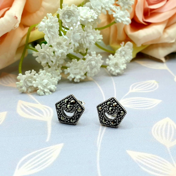 Cercei din Argint 925 si Marcasite 3g 1cm