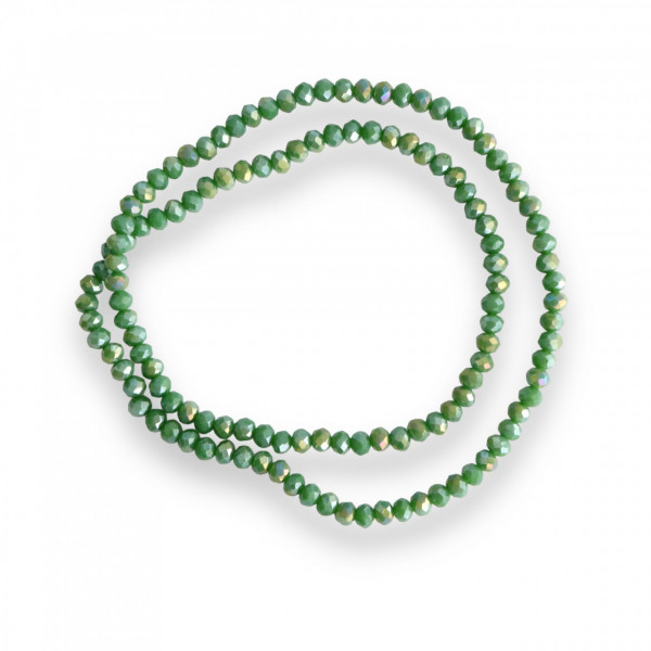 Șirag cristale 4 mm Verde Pickle AB Aprox 130 buc