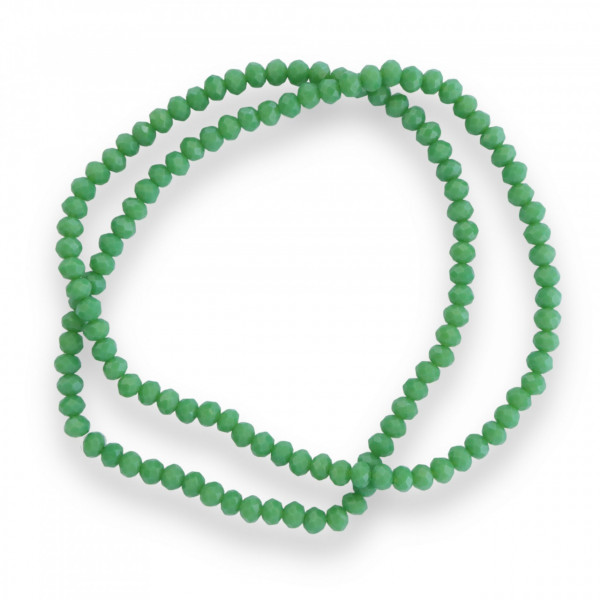 Șirag cristale rondele 4mm, culoare Verde Pickle, Aprox 130 buc