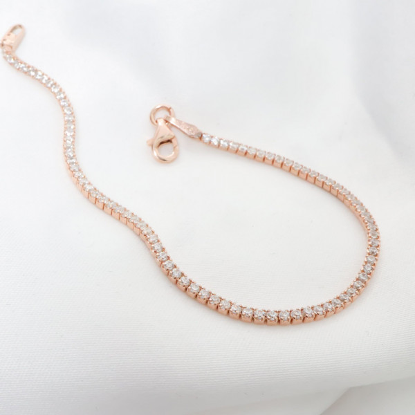 Bratara Tennis din argint 925 Crystal Roze