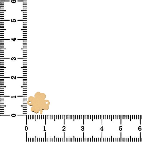 Link Argint - pentru bratara - trifoi plin XL placat cu aur