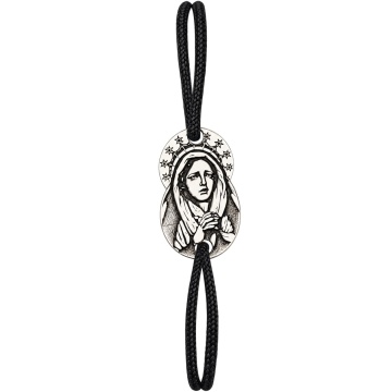 Bratara cu snur si Iconita 1.6cm din argint 925 - Img 3