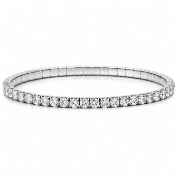 Bratara Tennis Elastica din argint 925 Crystal Clear