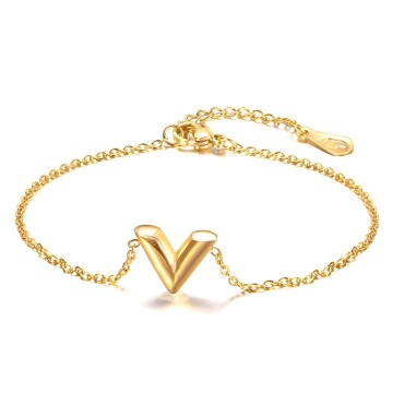 Bratara V Style din Inox placat cu AUR 18K - Img 1