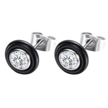 Cercei Pulsatti Crystal din Inox placat cu AUR