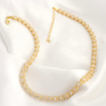 Colier din argint 925 placat cu aur cu cristale Angel Collection - Img 3