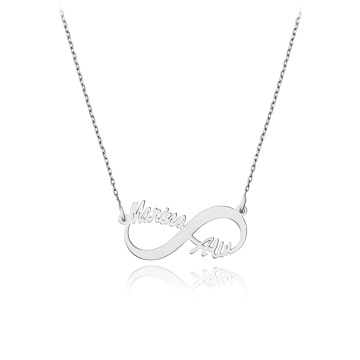 Colier din argint Infinit Love personalizabil cu doua nume