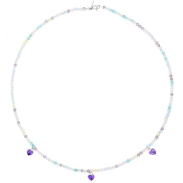 Colier Hearty Purple din Argint 925 cu cristale - Img 2
