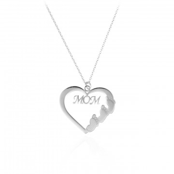 Colier MOM din Argint 925 - talpite bebe personalizabile