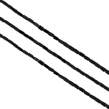 Cristale dreptunghiulare 2x4 mm - șirag aprox 100 bucăți - negru - Img 2