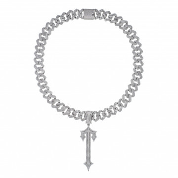 Lant Cuban cu pandantiv Trapstar din argint 925 cu cristale - Img 2