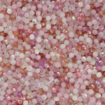 Mix cristale rondele 4mm multicolor roz ~ aprox 410 buc - Img 2