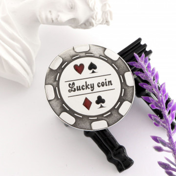 Moneda Poker din Argint 3cm - gravura 3D Fata&Verso in Capsula Plastic - Img 2