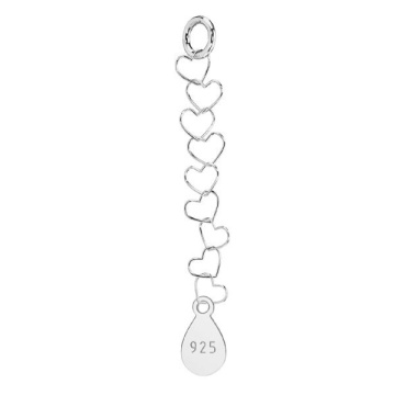 Prelungire / extensie din argint 4cm - inimioare - Img 1
