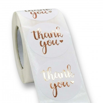 Sticker - Thank you Metalic Rose / bucata
