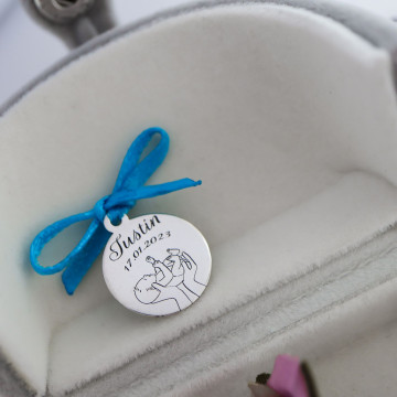 Banut Argint 1.6cm pentru Mot - Scaldat - Botez - Turta - personalizabil - Img 3