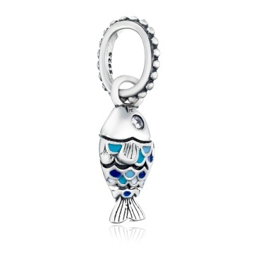 Charm din Argint 925 Blue Fish 2.80g